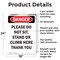 Signmission Please Do Not Sit Stand Or Climb, 18 in W x Rectangle, Aluminum OS-2PACK-DS-A-1824-V-2106 - alternate 7